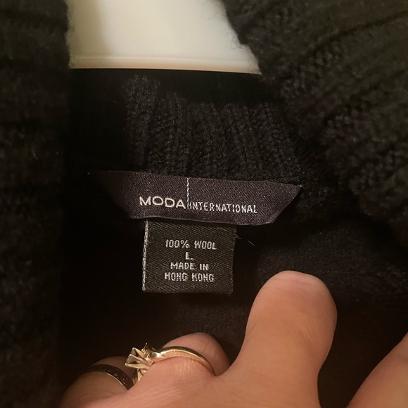 Moda Internacional Black wool turtleneck sweater - Large - Picture 4 of 6